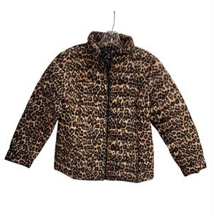 Alpine Leopard Print Puffer Jacket Size S